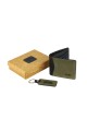 Set billetera y llavero Verde