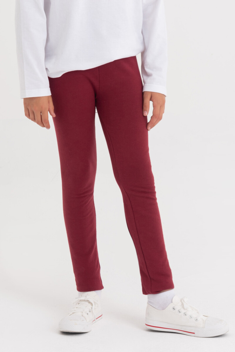 Legging deportiva larga con felpa Bordo