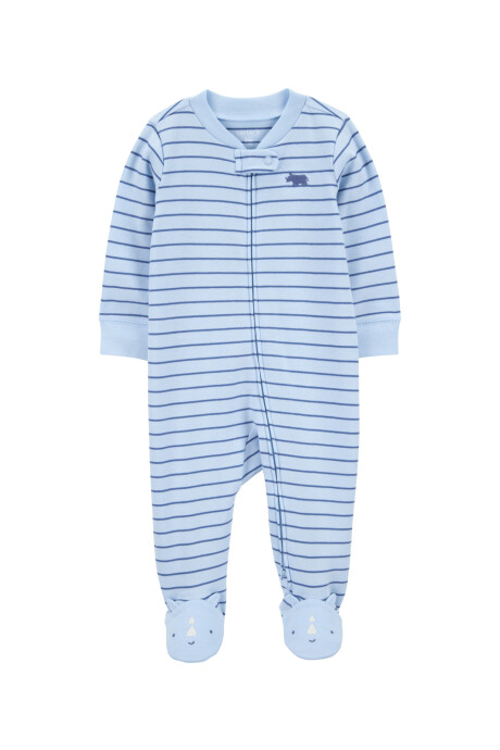 Pijama una pieza de algodón, con pie, diseño rinoceronte Sin color