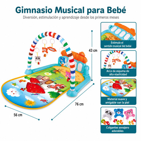Gimnasio Bebé Musical C/Piano Juguetes Estimulación Temprana Celeste