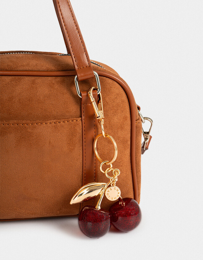 Llavero Glitter Llavero Y Charm Cereza Glitter - Rojo Burdeaux