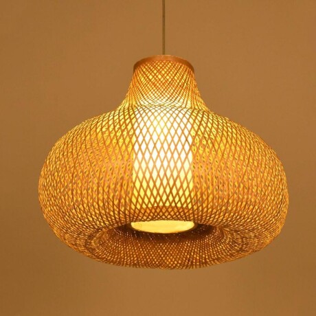 Lámpara Colgante de bambú natural, estilo rústico 36cm de altura 42cm de diámetro Lámpara Colgante de bambú natural, estilo rústico 36cm de altura 42cm de diámetro
