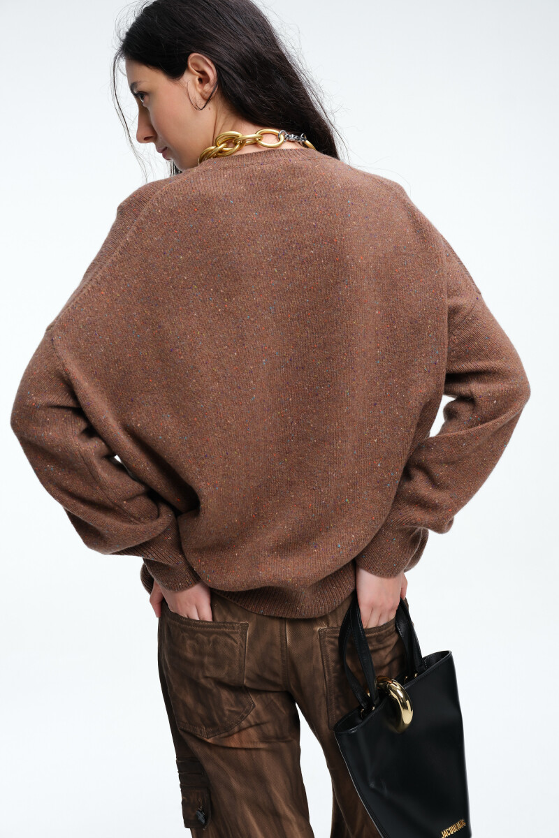 SWEATER CREW Marron