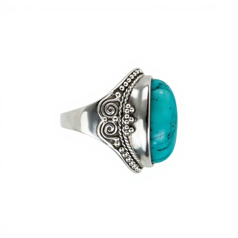 Anillo Oval - Plata 925-Turquesa-AN4698 conpiedra