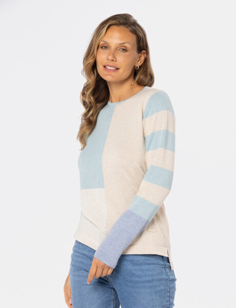 BUZO TEJIDO RAYADO Beige