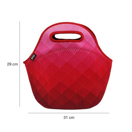 Lunchera de Neopreno Brio Bolso Térmico Bebida Comida c/ Asa Rombos Rojos