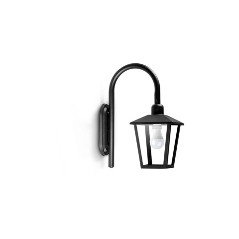 FAROL TRAPEZOIDAL PARA PARED CON MENSULA NEGRO E27 FAROL TRAPEZOIDAL PARA PARED CON MENSULA NEGRO E27