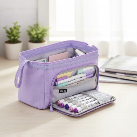 Cartuchera Escolar Liceal Organizador 22cm Gran Capacidad Color Violeta