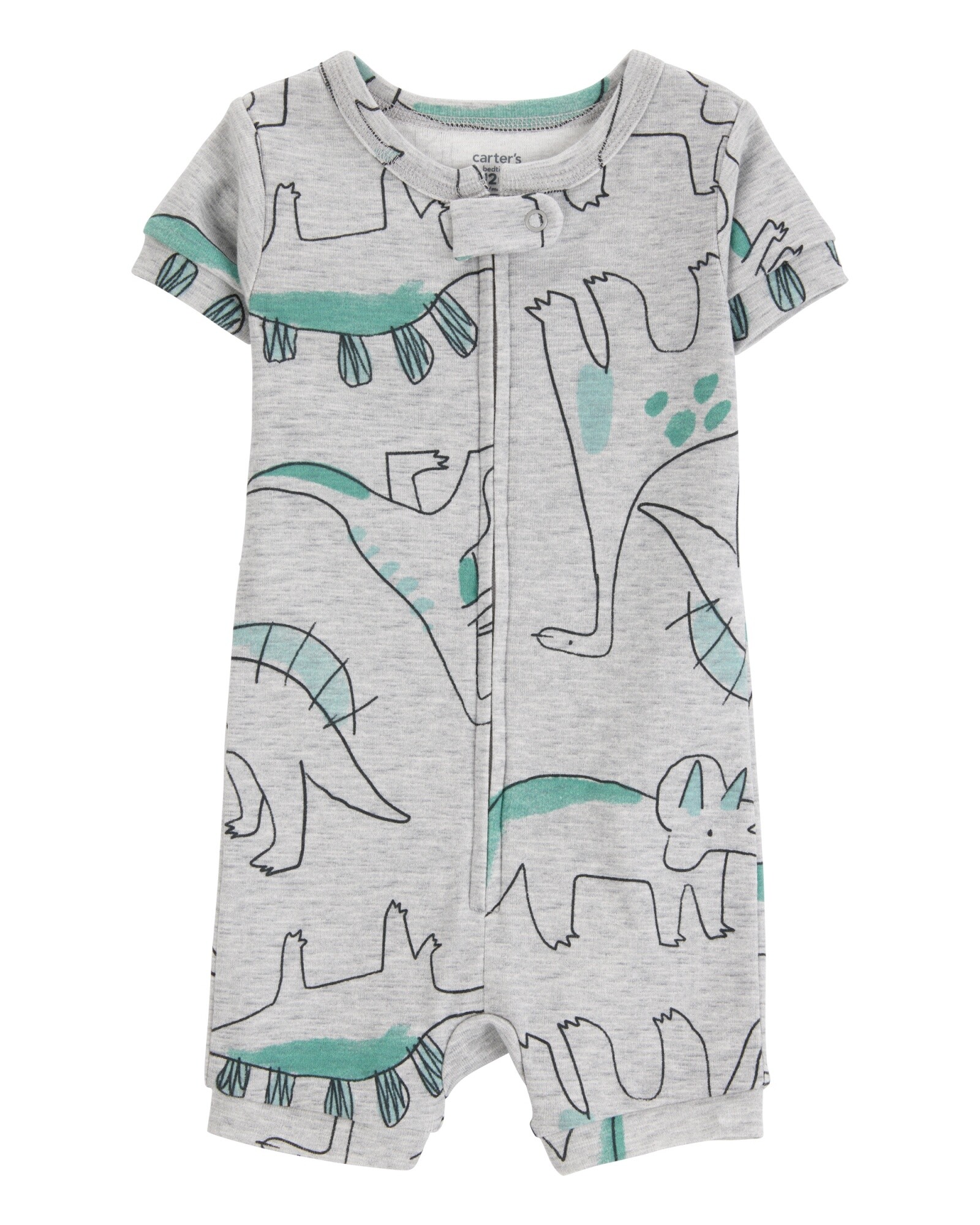 Pijama corto una pieza de algodón, diseño dinos Sin color