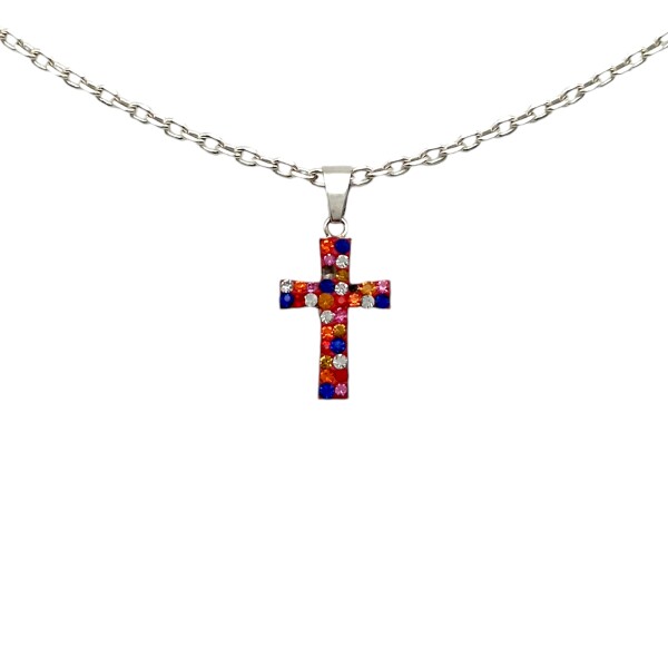 Dije Cruz-Plata 925-Resina y strass-CP3290 sinpiedra