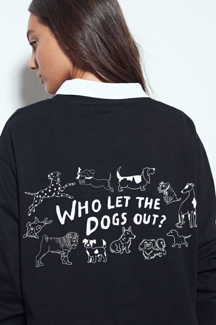 REMERA DOGS OUT Negro
