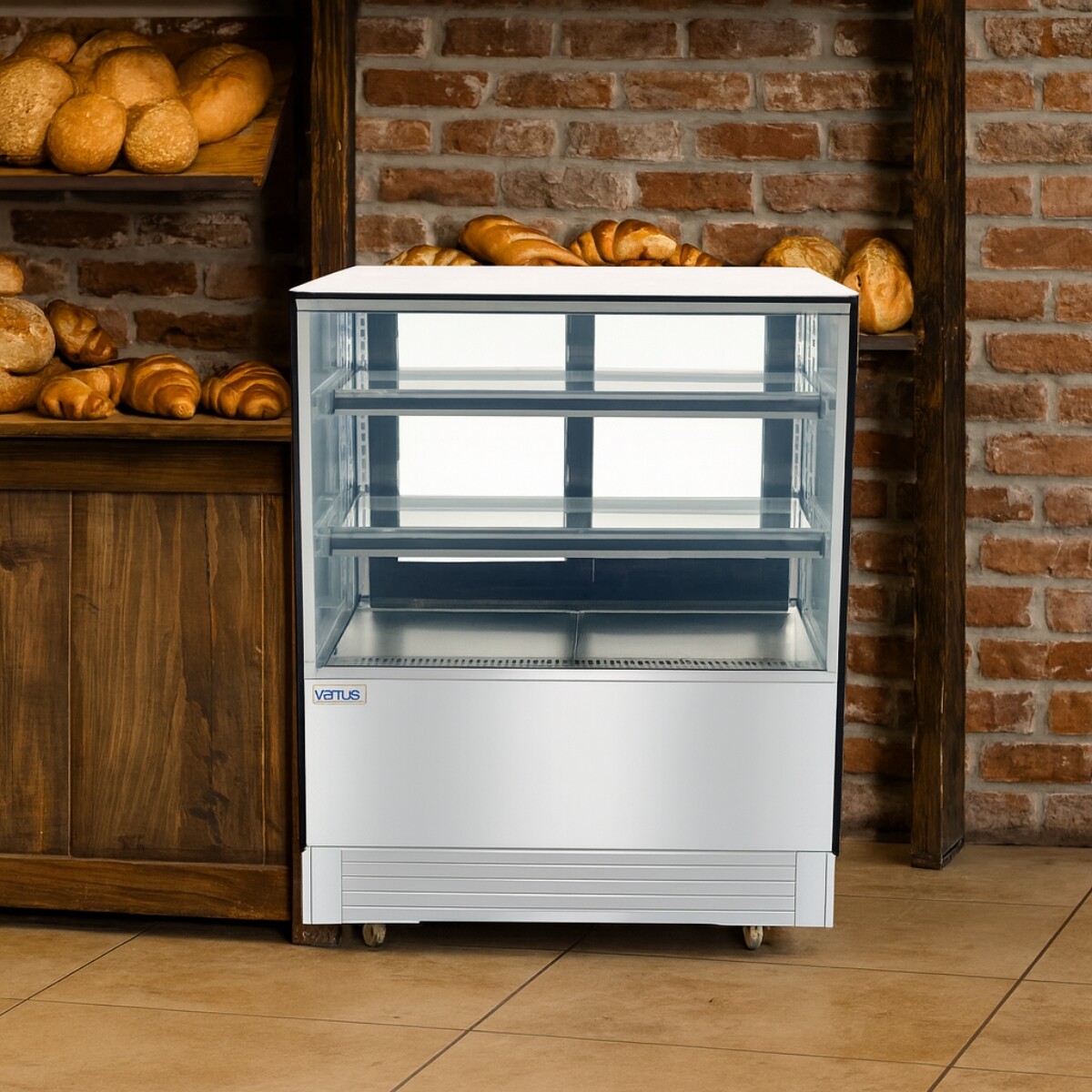 Vitrina Pastelera Recta 378 Litros Refrigerada 2 Repisas 