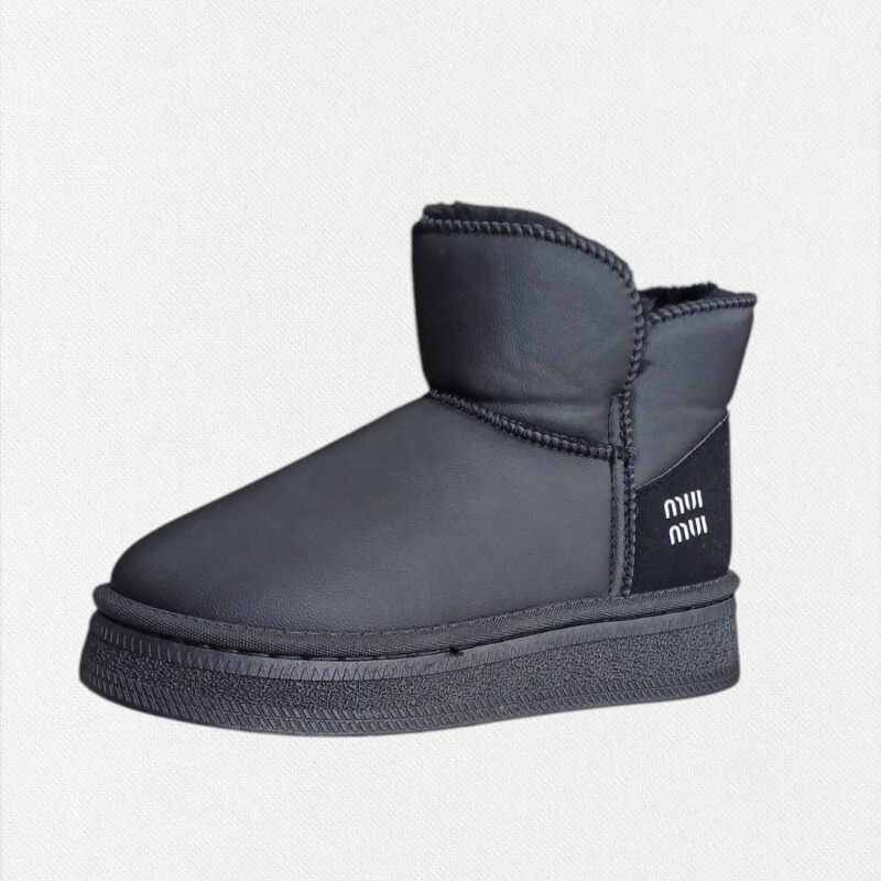 BOTA PLATAFORMA CORDERITO NEGRA