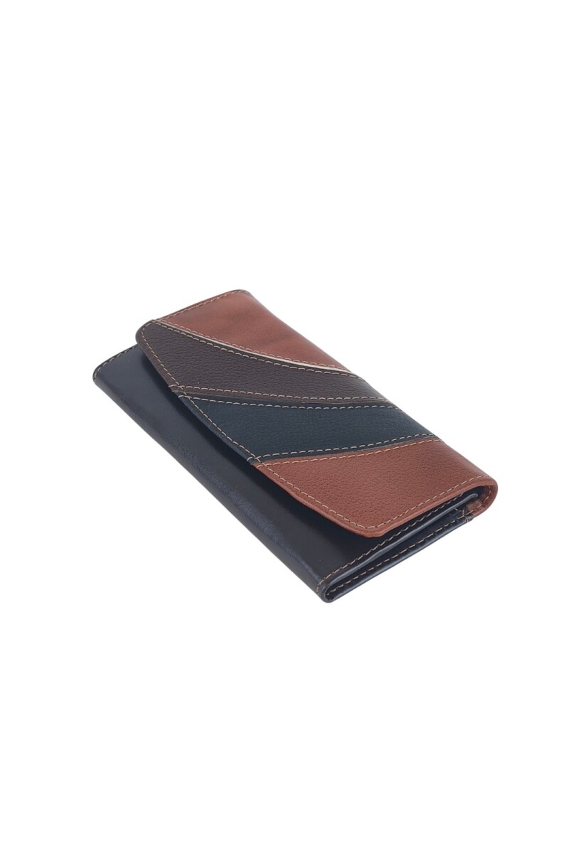 Billetera clasica con vista multicolor en cuero Multicolor 2