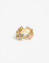 Anillos Chicos Esmalte Anillo Esmaltado Floral - Dorado