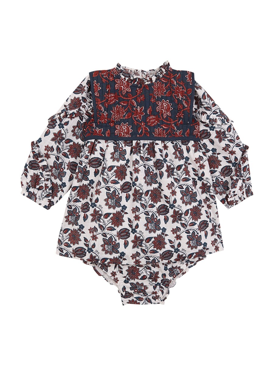 Vestido Estampado Con Blanco Roto