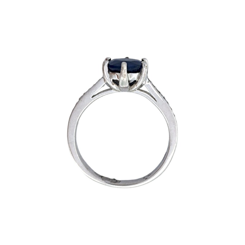 Anillo Halo-Plata 925-Piedra Zirconia y Zafiro-AN3835 conpiedra