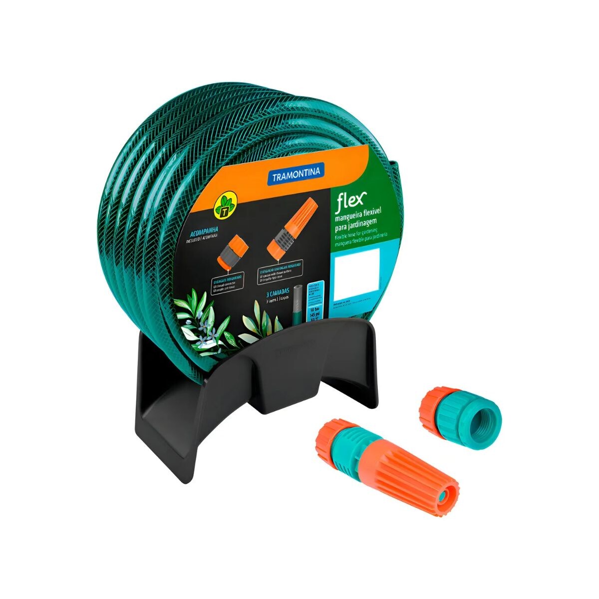 Kit Manguera Tramontina 20mts + Soporte + Punteros 