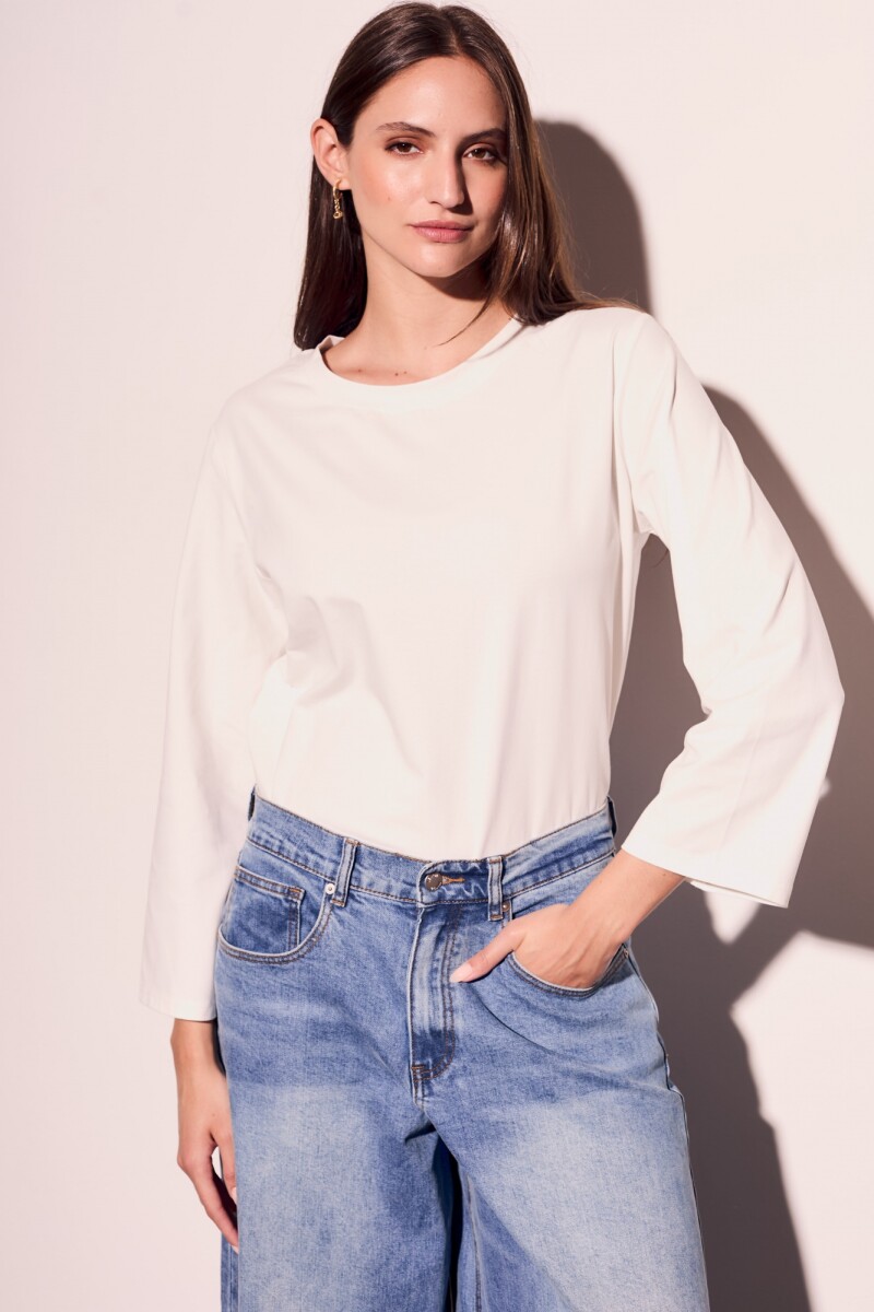 Remera Algodón Elastano Nacar