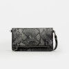 Mini Bag Honey En Cuero Snake Print Metalizado Gris