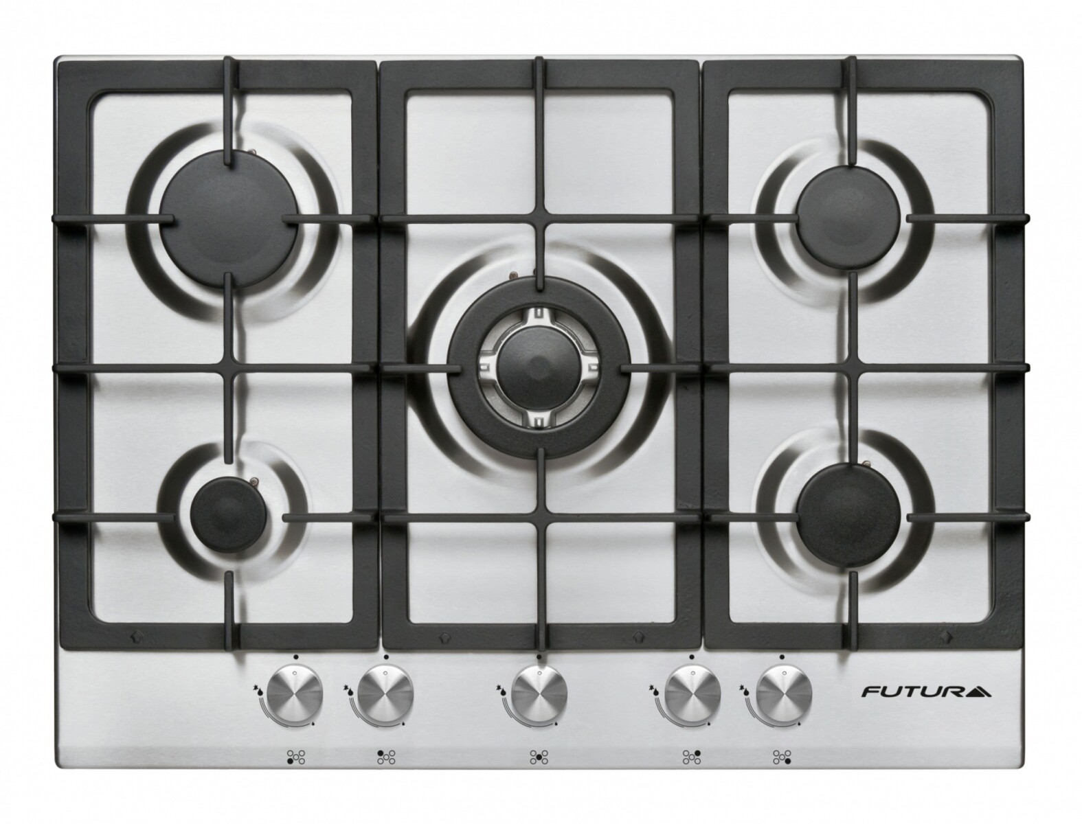 ANAFE FUTURA A GAS INOX 5 QUEMADORES 