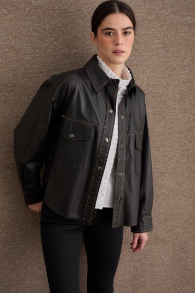 CAMISA COURO SHORT Negro