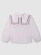 Blusa Manga Larga Con Cuello Marinero Blanco