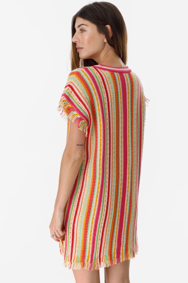 Poncho Hassan Crudo/Fucsia