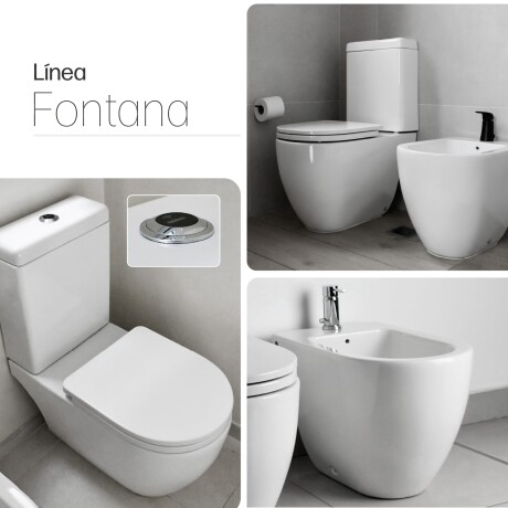 Juego Inodoro Bidet Fontana Touchless Ferrum BLANCO