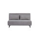 Sofá Cama con Estructura de Madera y 2 Almohadones Gris Claro Sofá Cama con Estructura de Madera y 2 Almohadones Gris Claro