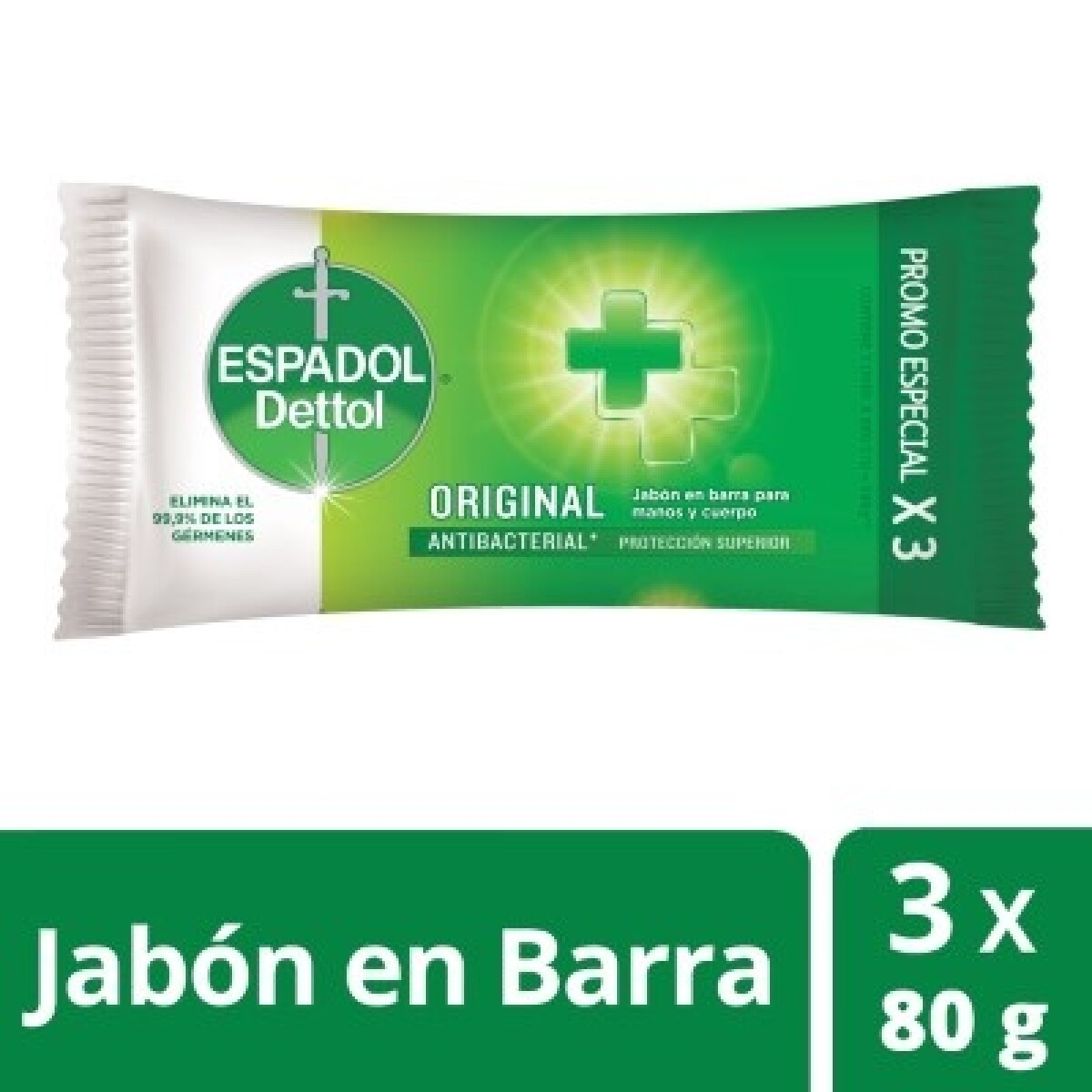 Espadol Jabon Original 3 Un 80 Gr 