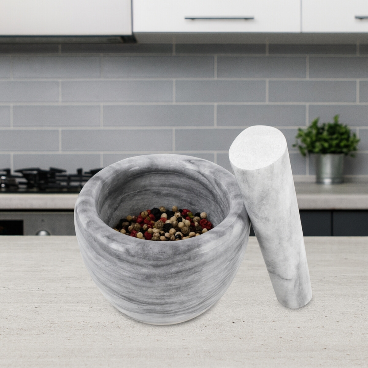 Mortero Mármol Blanco 10 cm Westmark 