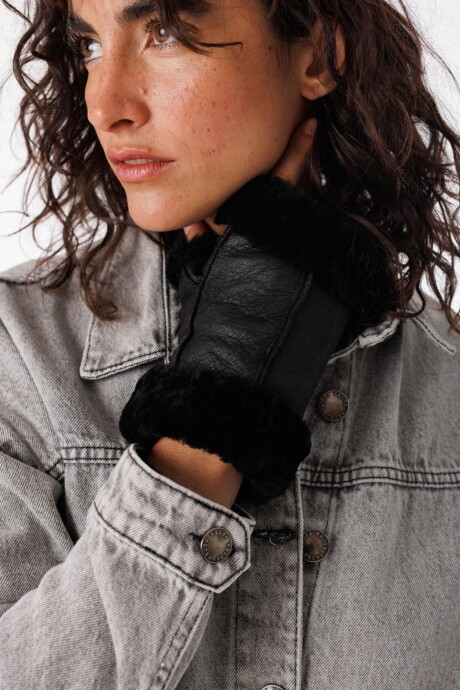 Guantes Leather Furrys Negro