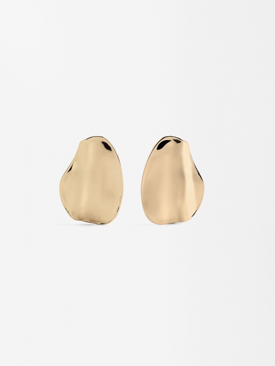 Pendientes Ovalados Con Relieve dorado