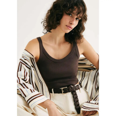 BLUSA SM FEM MARROM ESCURO