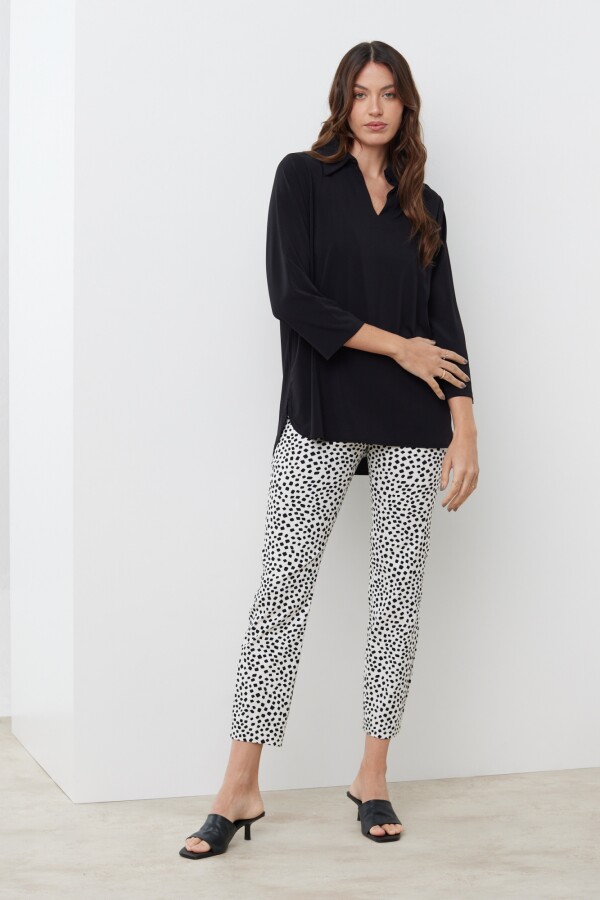 Blusa Cuello Camisa NEGRO