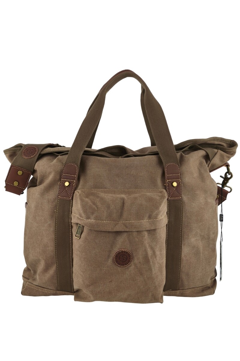 Bolso tote de lona urbano Marrón