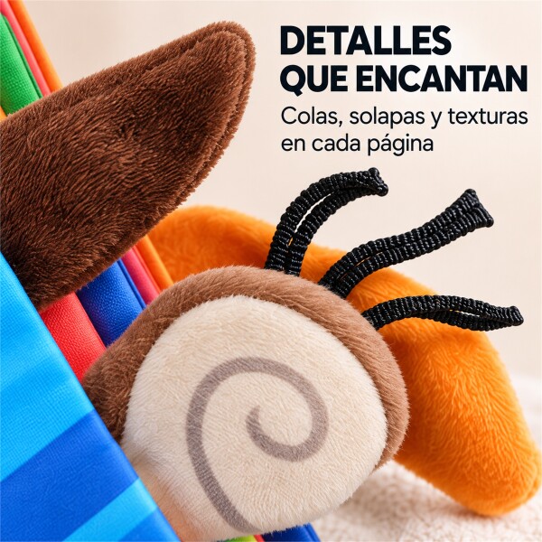 Libro Sensorial de Tela para Bebé con Colas y Texturas Azul 1