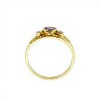 Anillo Solitario-Oro bajo-Piedra Amatista y Zirconia-AN8218 conpiedra