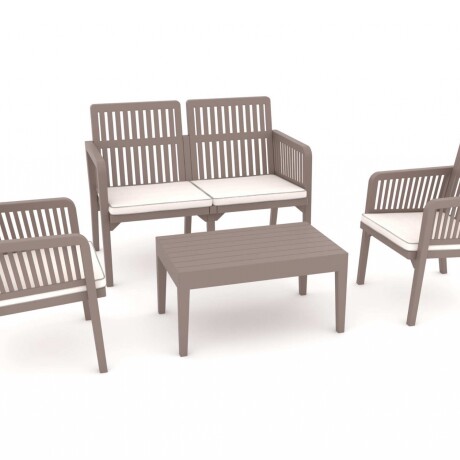 Lizbon Lounge Set: Muebles de Resina UV Resistentes para Ambientes Exteriores 2+1+1 + Mesa Capuccino Lizbon Lounge Set: Muebles de Resina UV Resistentes para Ambientes Exteriores 2+1+1 + Mesa Capuccino