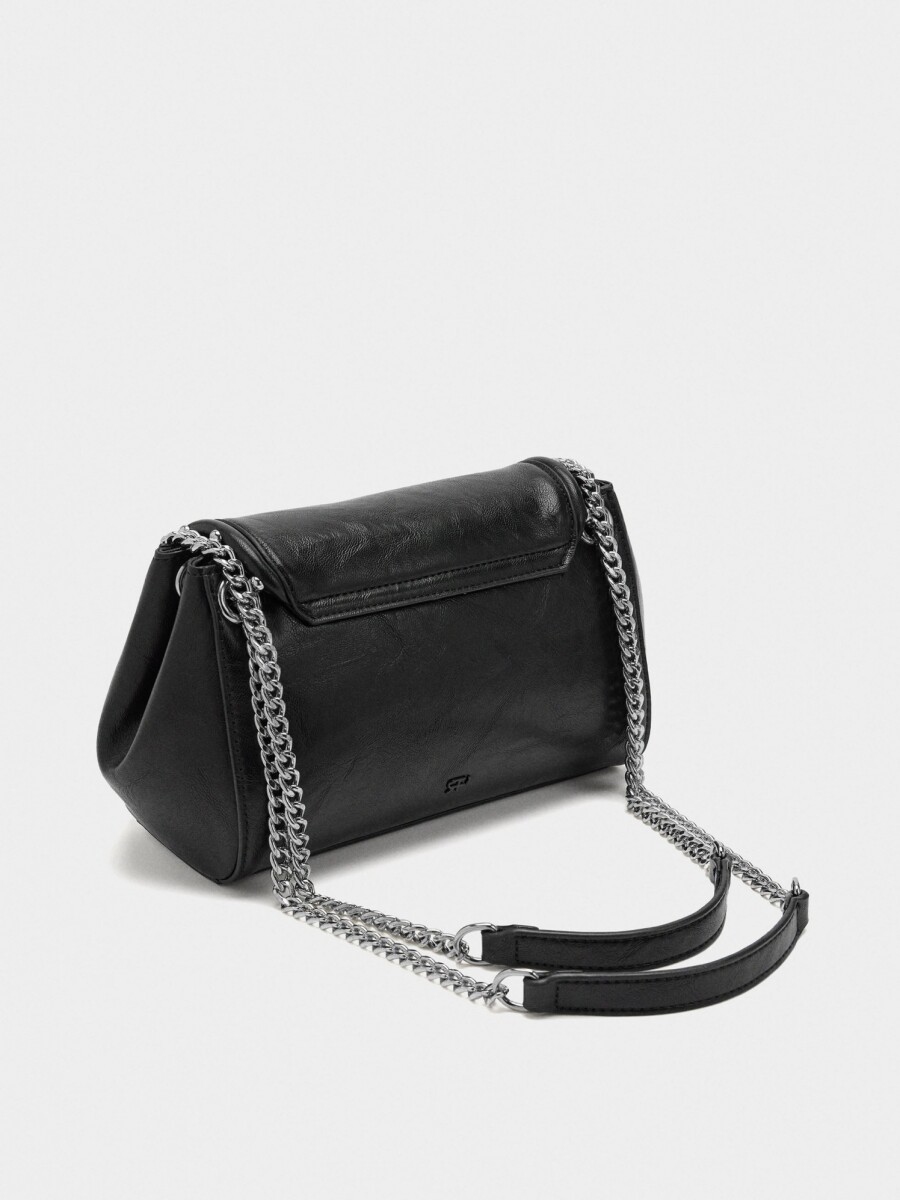 Bolso De Hombro Con Solapa Y Tachuelas negro