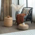 PUFF JACINTO TRENZADO 41x41x15CM PUFF JACINTO TRENZADO 41x41x15CM