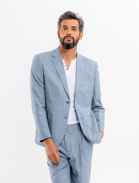 Saco lino liso azul