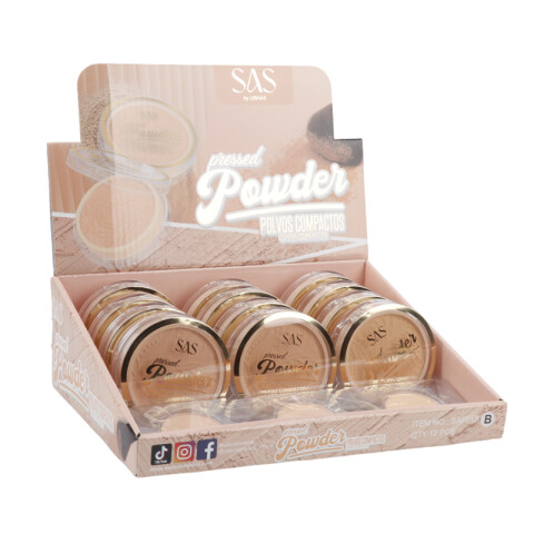 SAS Polvo compacto tonos claros, 3 colores. Unica