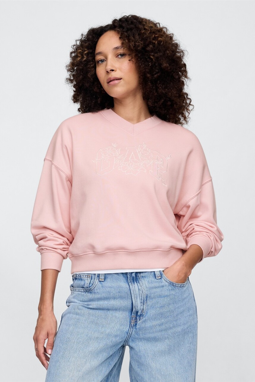 Buzo Deportivo Logo Gap Mujer Misty Rose