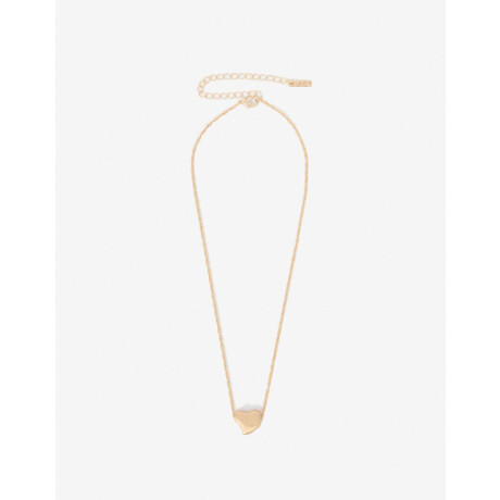 Collar Con Dije Corazón Metal Dorado