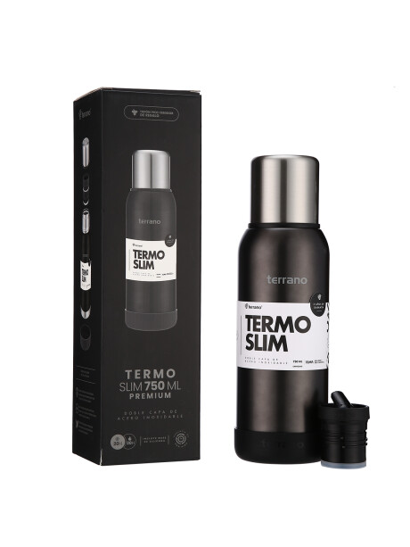 Termo Premium Slim 750ML. Negro Metalizado