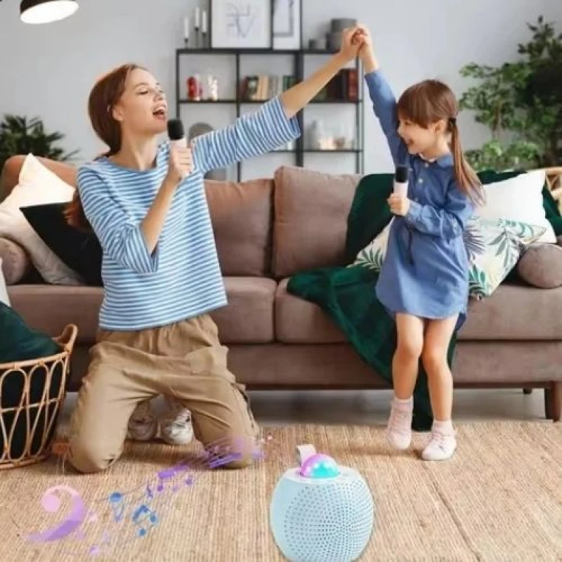 Parlante con bola disco y 2 microfonos Parlante Con Bola Disco Y 2 Microfonos
