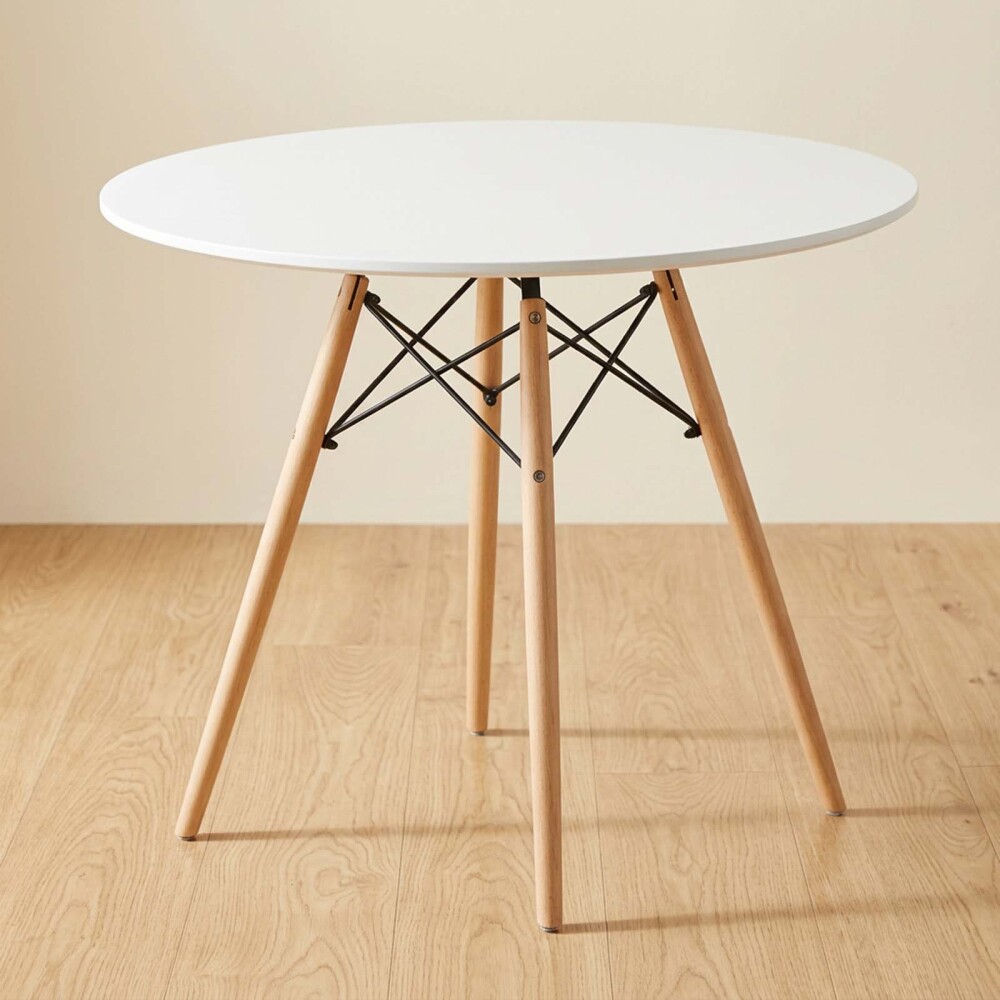 MESA DE COMEDOR MDF-Y-MADERA BLANCO EAMES