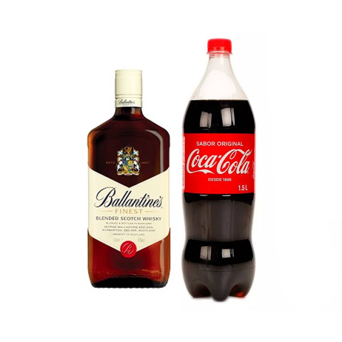 Whisky Ballantines 1LT + Refresco Coca Cola 1,5 LT - Combo 